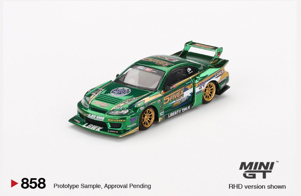 1:64 Nissan LB-Super Silhouette S15 Silvia LBWK 2024 Fausto Racing Mini GT 858