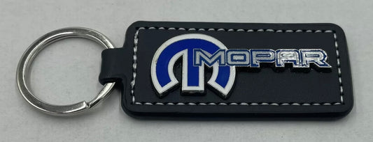 Mopar m Logo Leather Key Ring