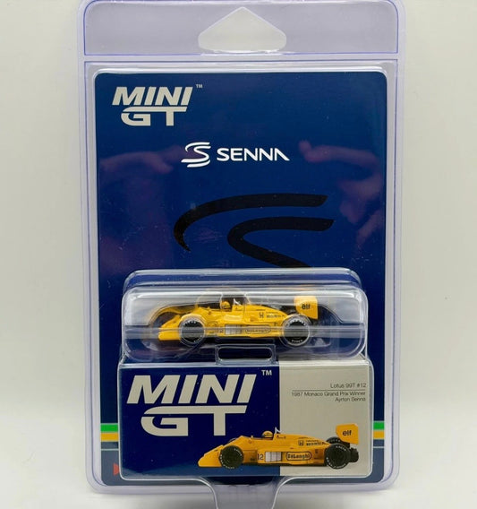 1:64 Ayrton Senna #12 Lotus 99T 1987 Monaco Grand Prix Winner Mini GT