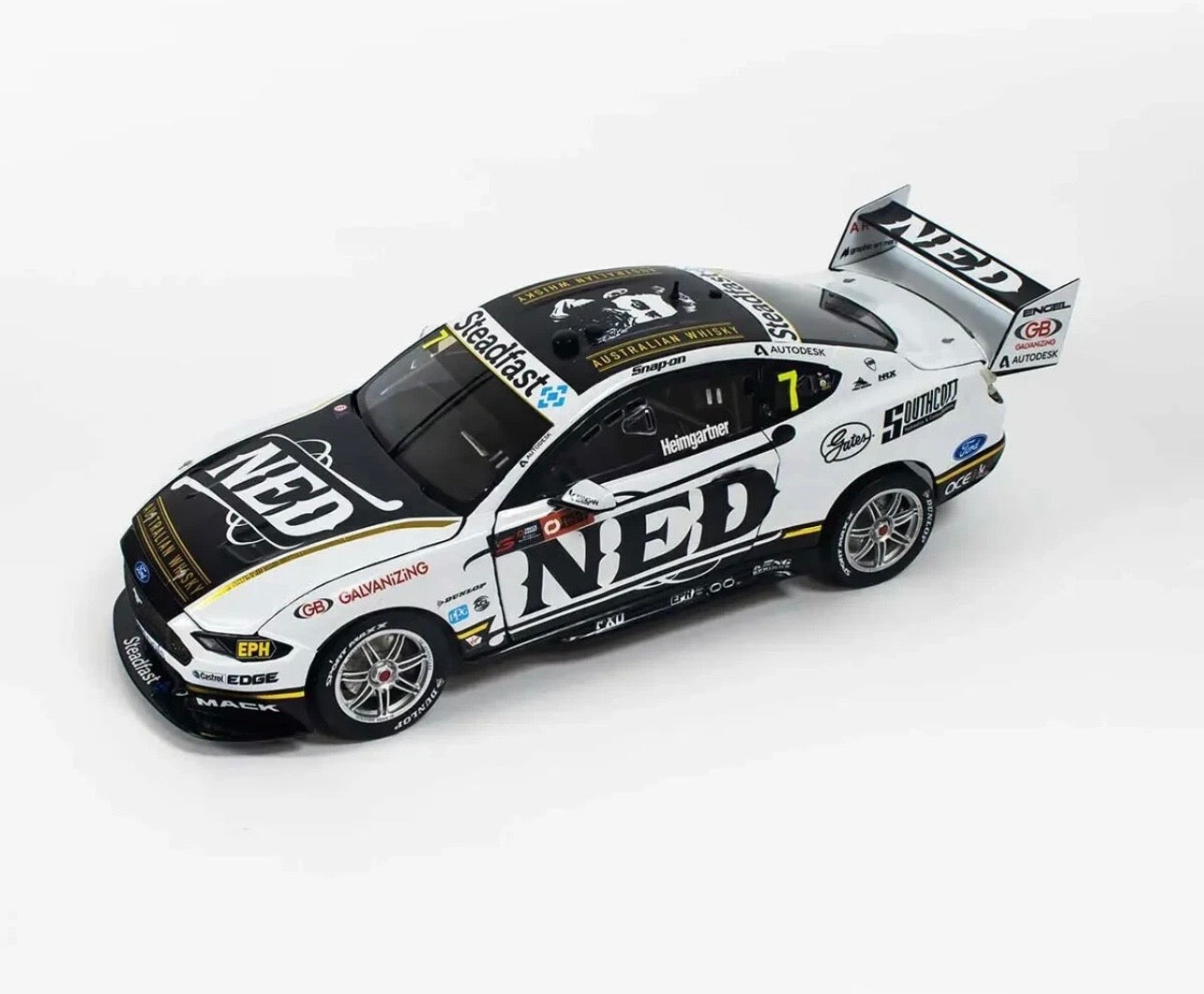 1:18 Andre Heimgartner #7 Ned Whiskey Racing 2020 Sydney Supersprint Race 12 2nd Place Ford Mustang GT Biante