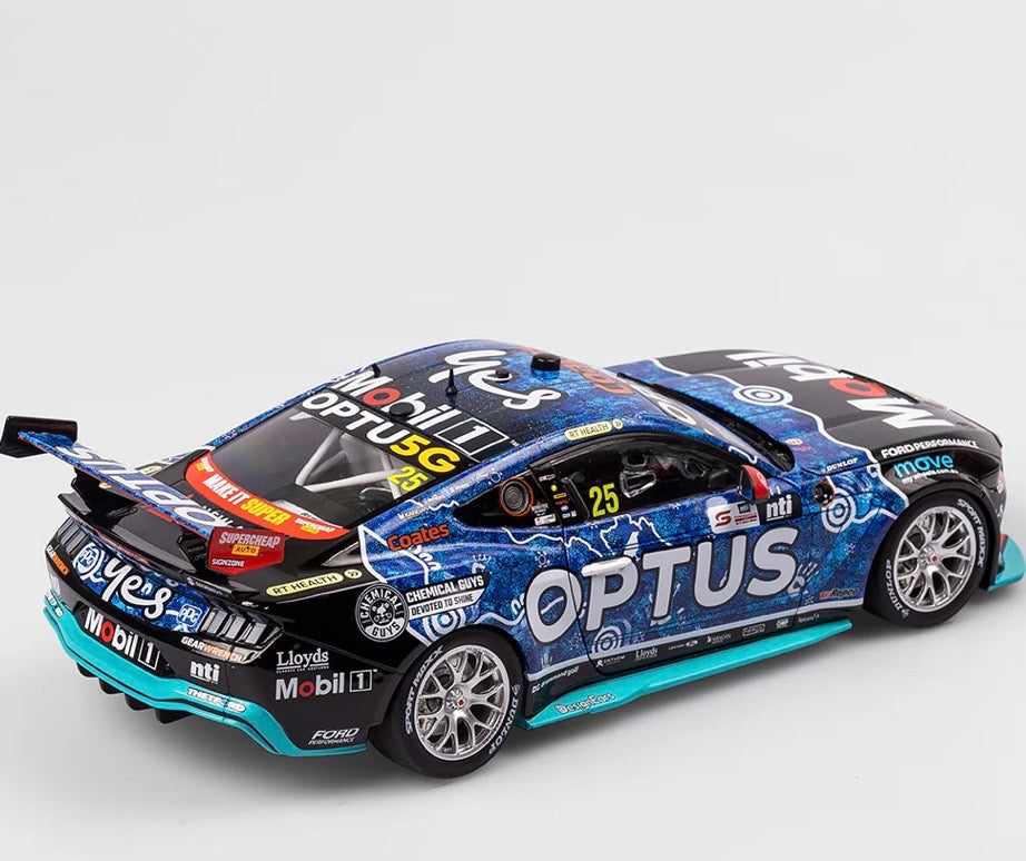 1:18 Chaz Mostert #25 2024 NTI Townsville 500 Indigenous Livery Mobil 1 Optus Racing Ford Mustang GT Authentic Collectables