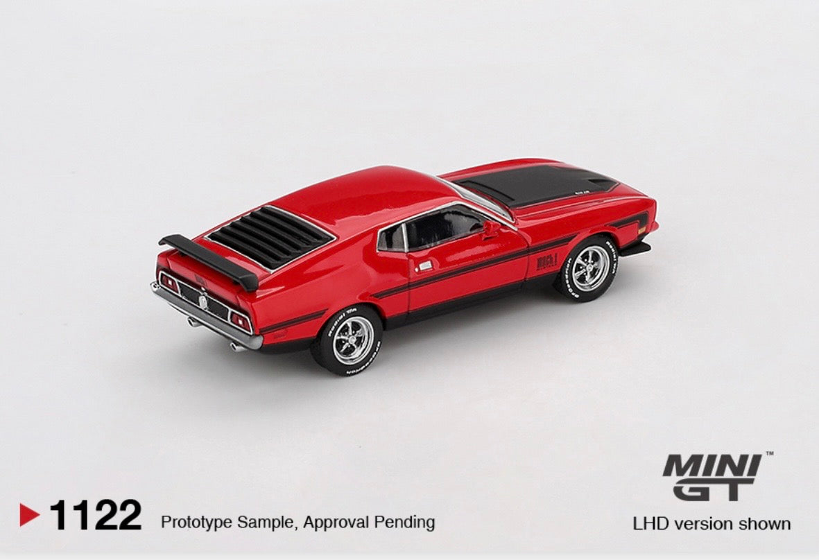 1:64 Ford Mustang Mach 1 1971 Race Red Mini GT 1122