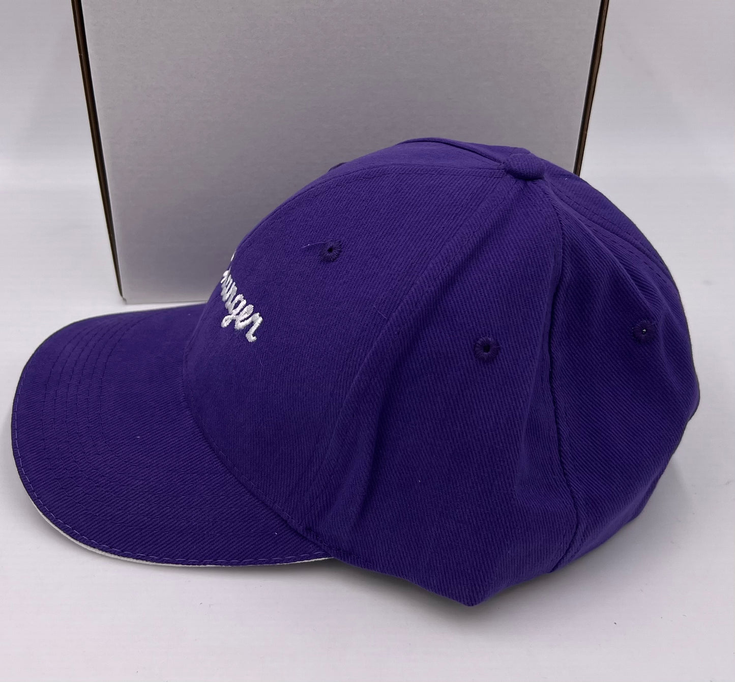 Charger Script Purple Embroidered Hat
