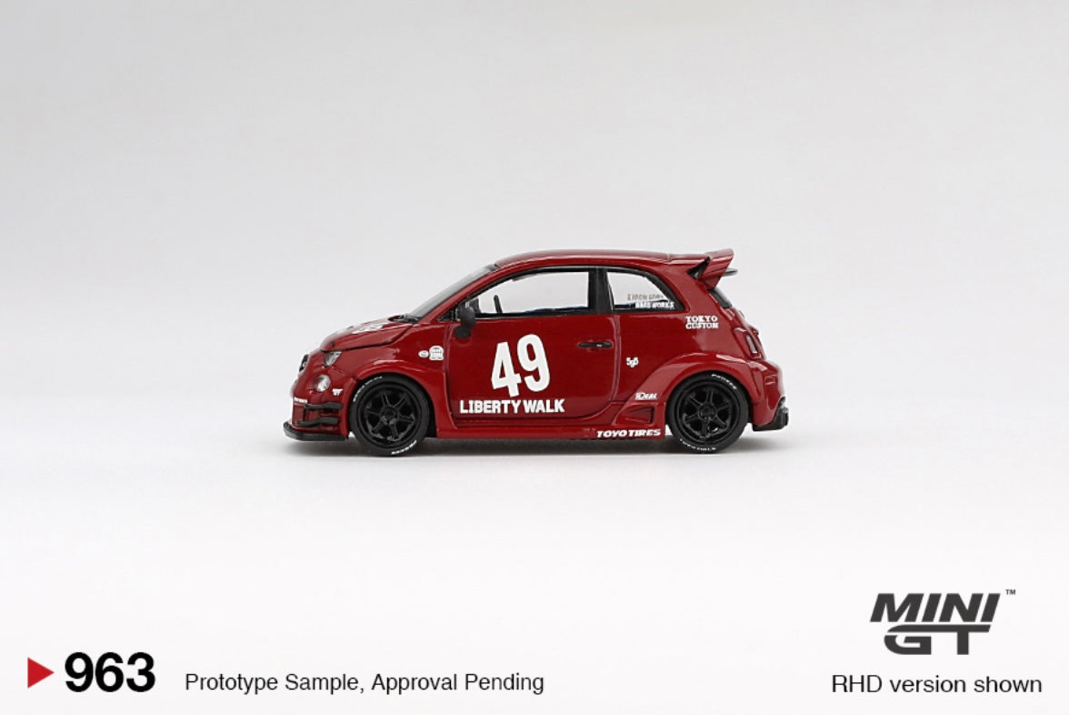 1:64 LB-Works x Abas Works Abarth 595 Red Mini GT 963