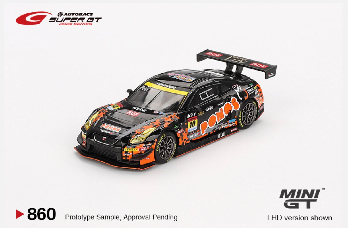 1:64 Nissan GT-R Nismo GT3 #10 Ponos Gainer GT-R 2023 Super Sprint Series Mini GT 860
