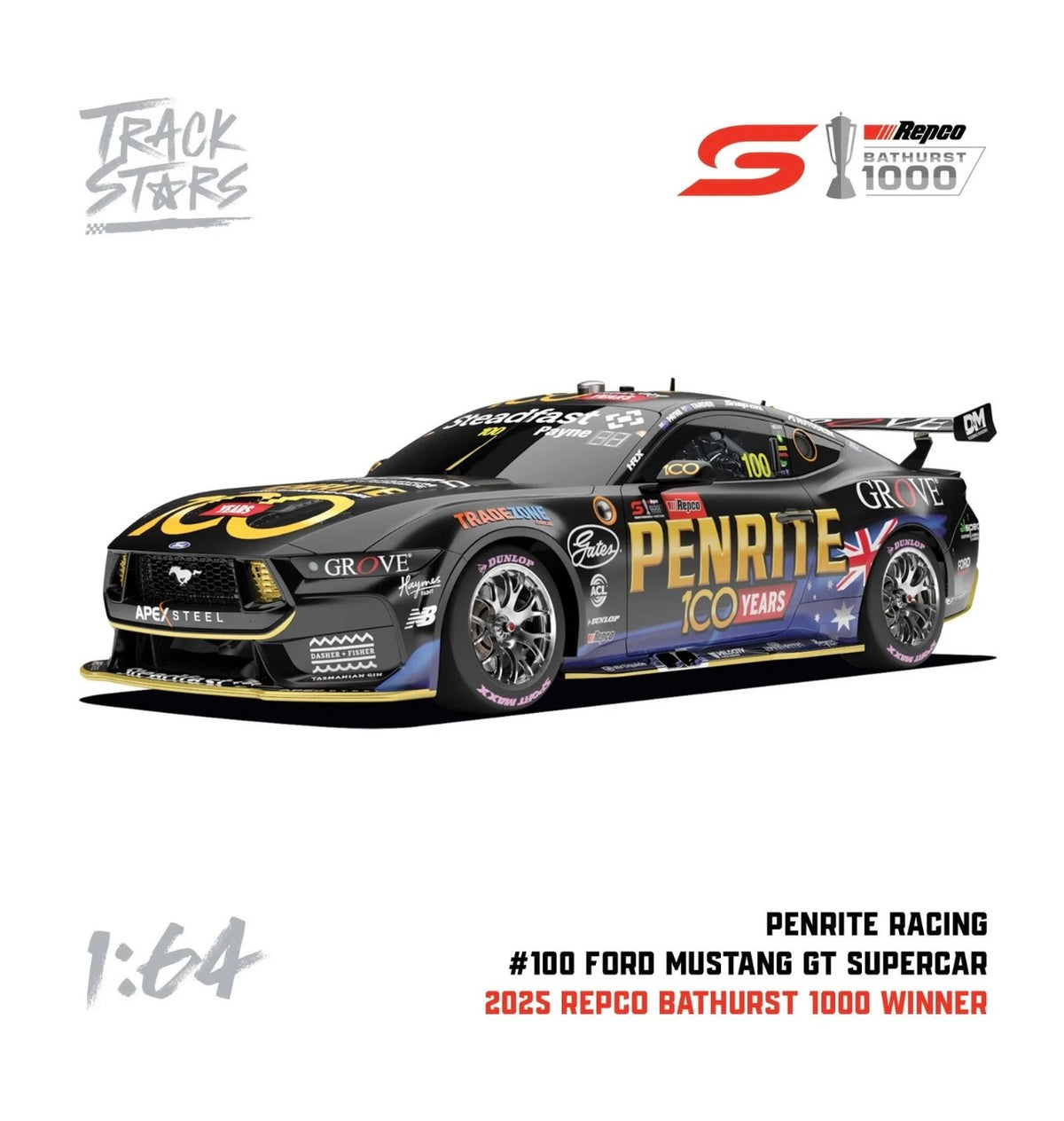 1:64 2025 Bathurst 1000 Podium Triple Set Trackstars Penrite Racing Tradie Energy Racing PremiAir Racing