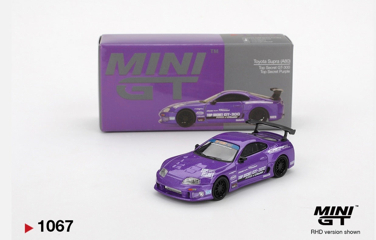 1:64 Toyota Supra (A80)Top Secret GT-300 Top Secret Purple Mini GT 1067
