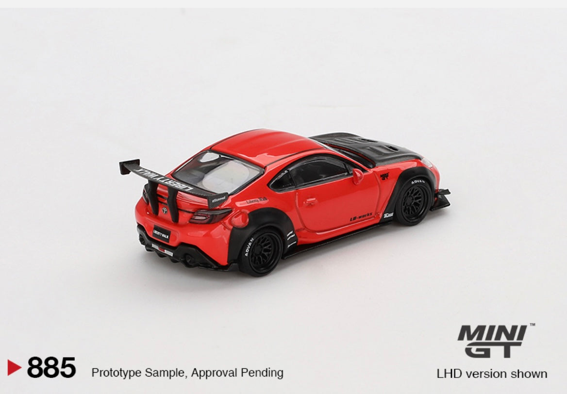 1:64 Toyota GR86 LB ⭐️ Nation Red Mini GT 885