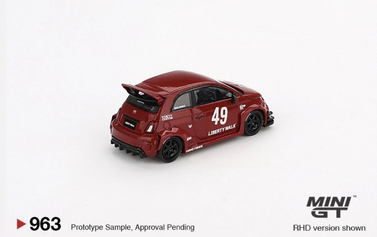 1:64 LB-Works x Abas Works Abarth 595 Red Mini GT 963