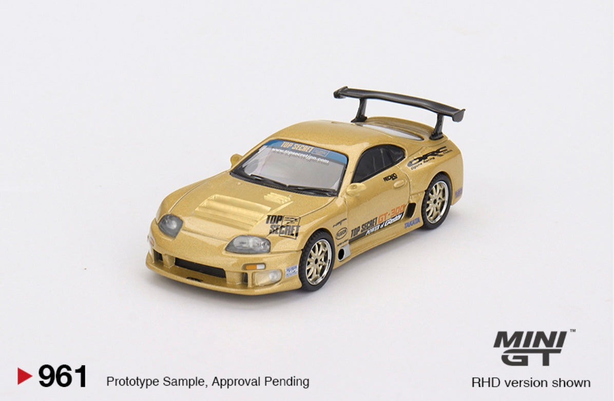 1:64 Toyota Supra (A80) Top Secret GT-300 Top Secret Gold Mini GT 961