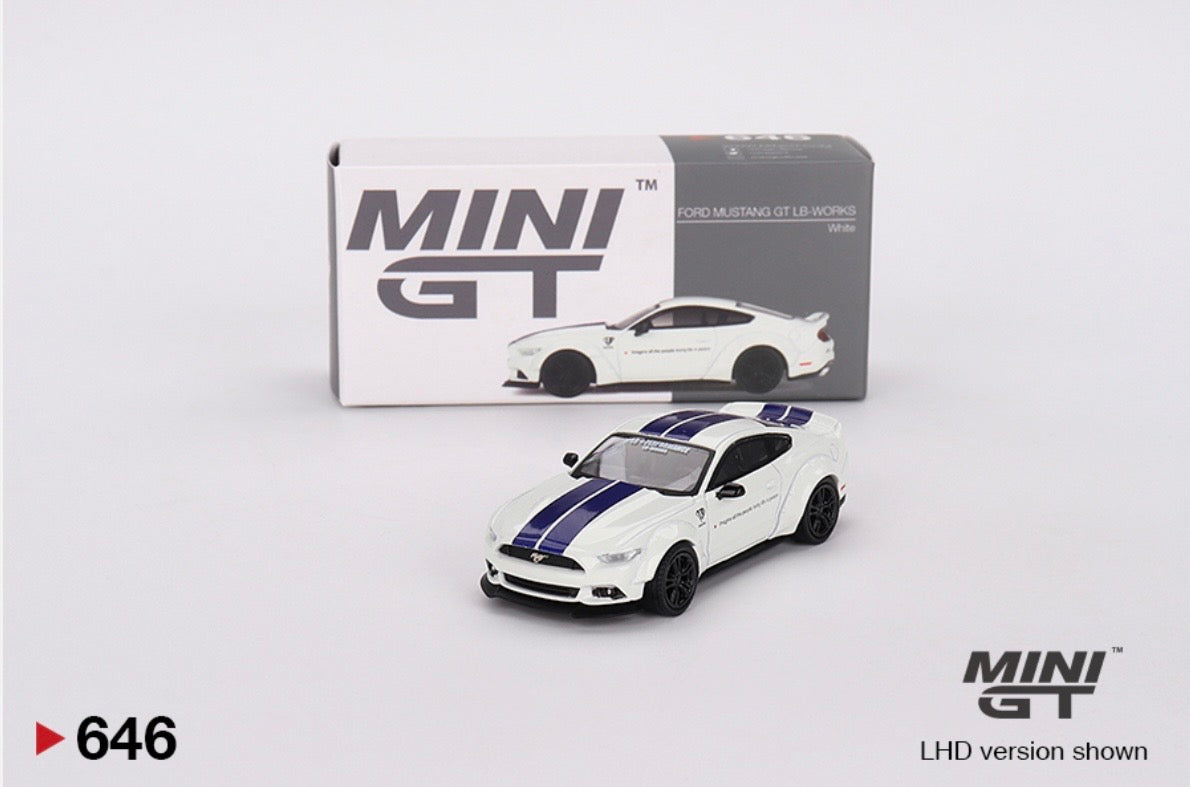 1:64 Ford Mustang GT LB Works White Mini GT 646
