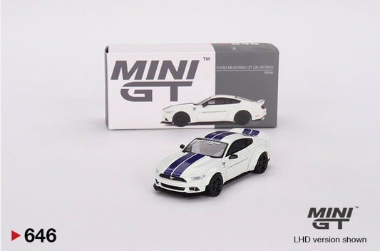 1:64 Ford Mustang GT LB Works White Mini GT 646