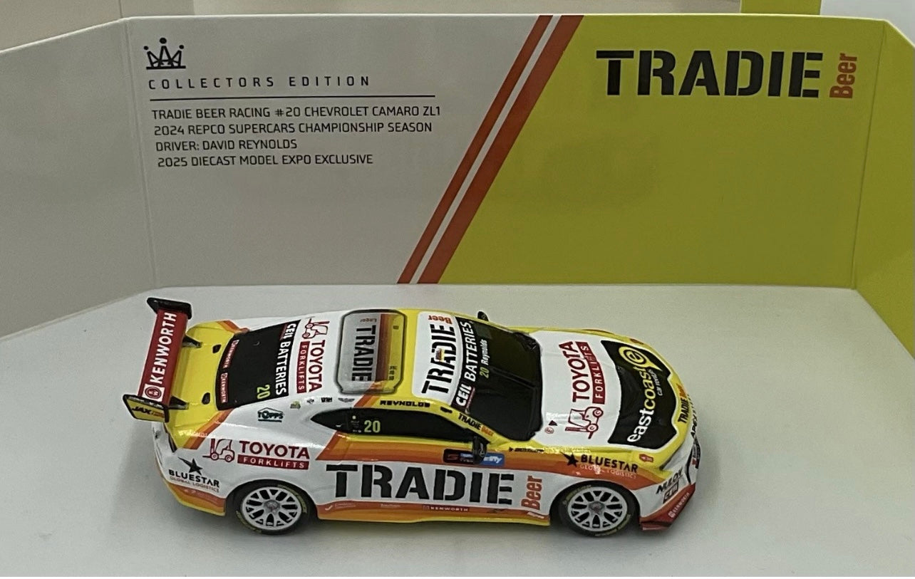 1:64 Chev Camaro ZL1 #20 Reynolds 2024 Tradie Beer Racing Diecast Model Expo Authentic Collectables
