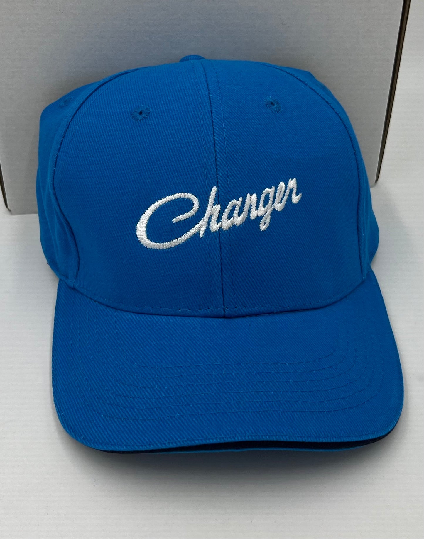 Charger Script Cyan Embroidered Hat