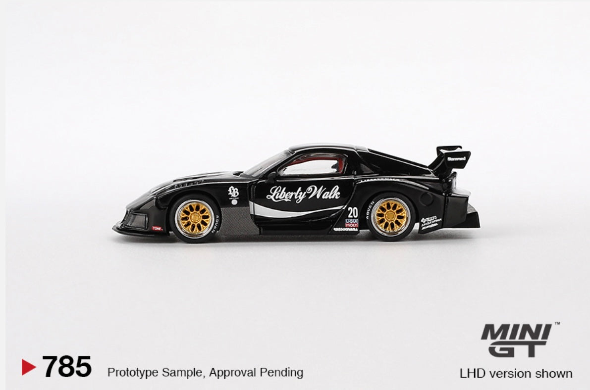 1:64 Mazda RX-7 LB Super Silhouette Liberty Walk Black Mini GT 785