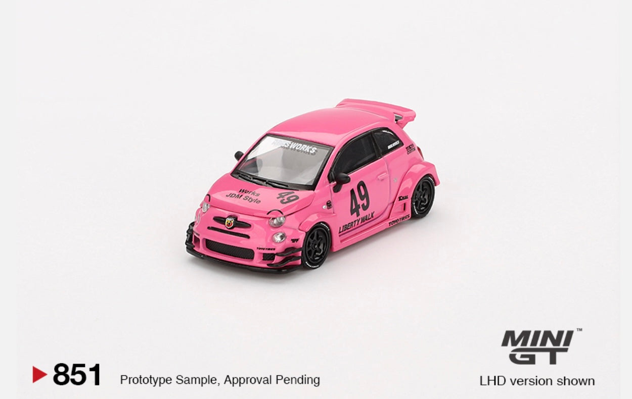 1:64 LB-Works x Abas Works Abarth 595 Pink  Mini GT 851