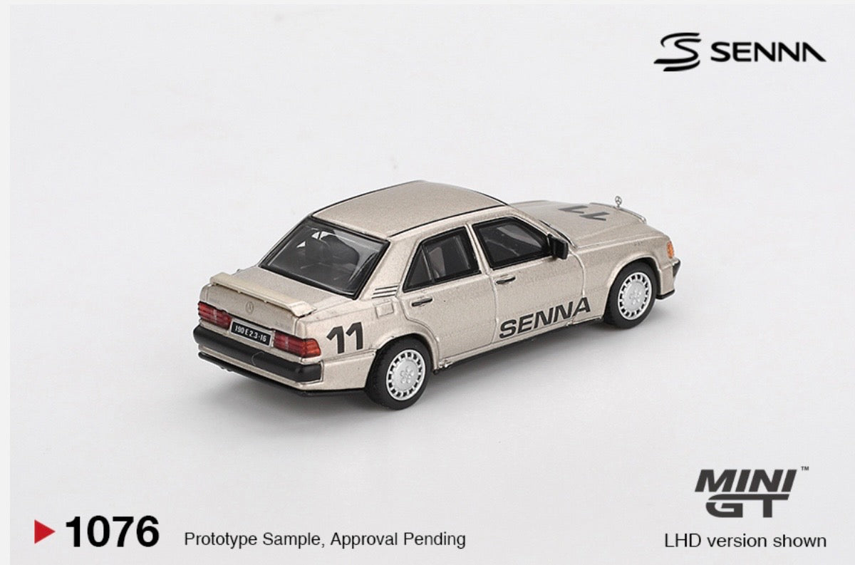 1:64 Ayrton Senna #11 Mercedes- Benz 190 E 2.3 - 16 1984 Nurburgring Race of Champions w/Figure Mini GT 1076