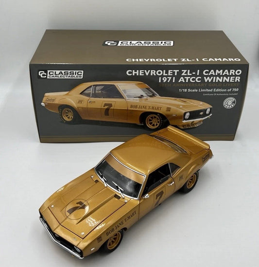 1:18 Chevrolet ZL-1 Camaro 1971 ATCC Winner 50th Anniversary Livery #7 Bob Jane Classic Carlectables