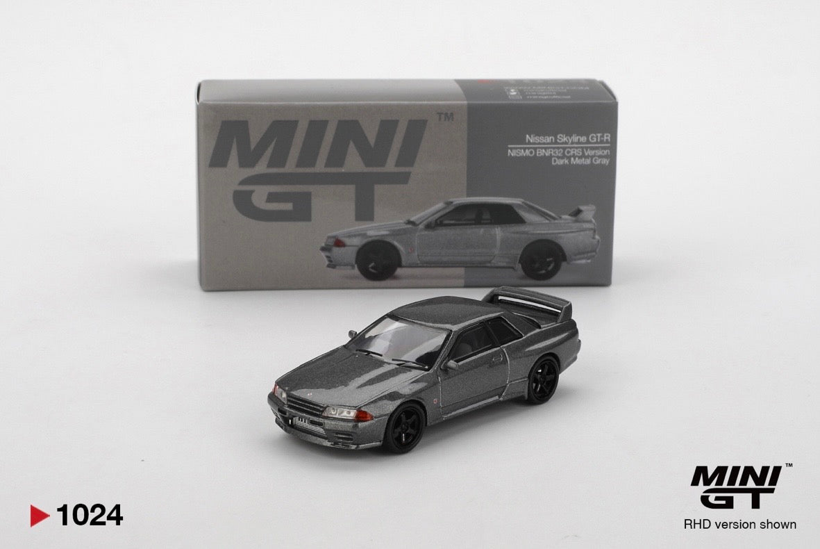1:64 Nissan Skyline GT-R Nismo BNR32 CRS Version Dark Metal Grey Mini GT 1024