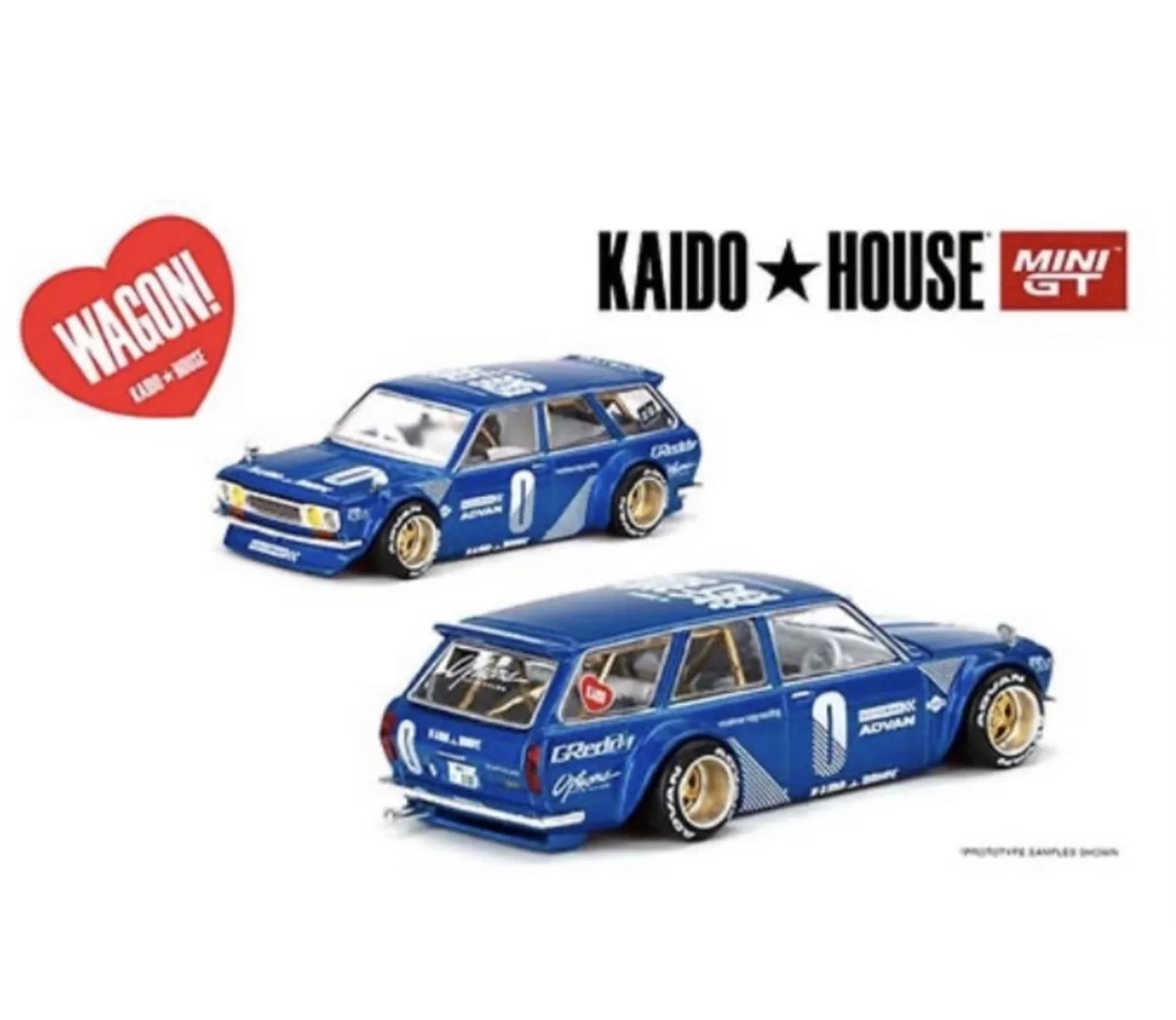 1:64 Datsun 510 Wagon #011 Blue Kaido House Mini GT