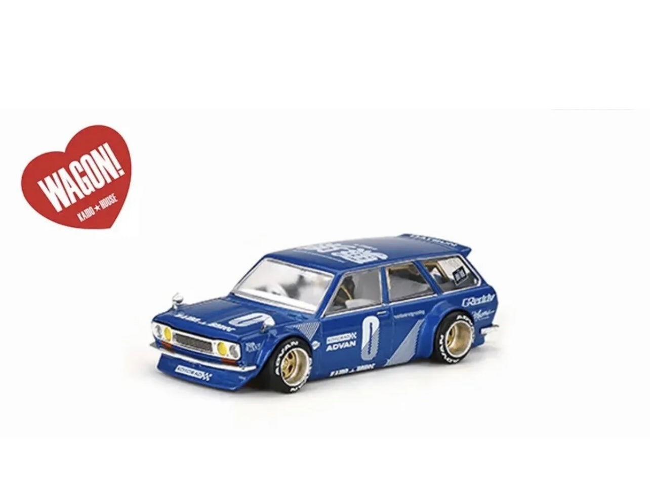 1:64 Datsun 510 Wagon #011 Blue Kaido House Mini GT