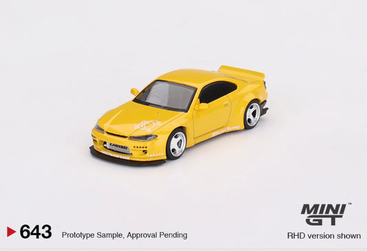 1:64 Nissan Silvia (S15)  Rocket Bunny Bronze Yellow Mini GT 643