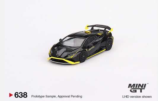 1:64 Lamborghini Huracan STO Nero Noctis Mini GT 638