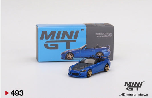 1:64 Honda S2000 (AP2) Mugen Monte Carlo Blue Pearl Mini GT 493