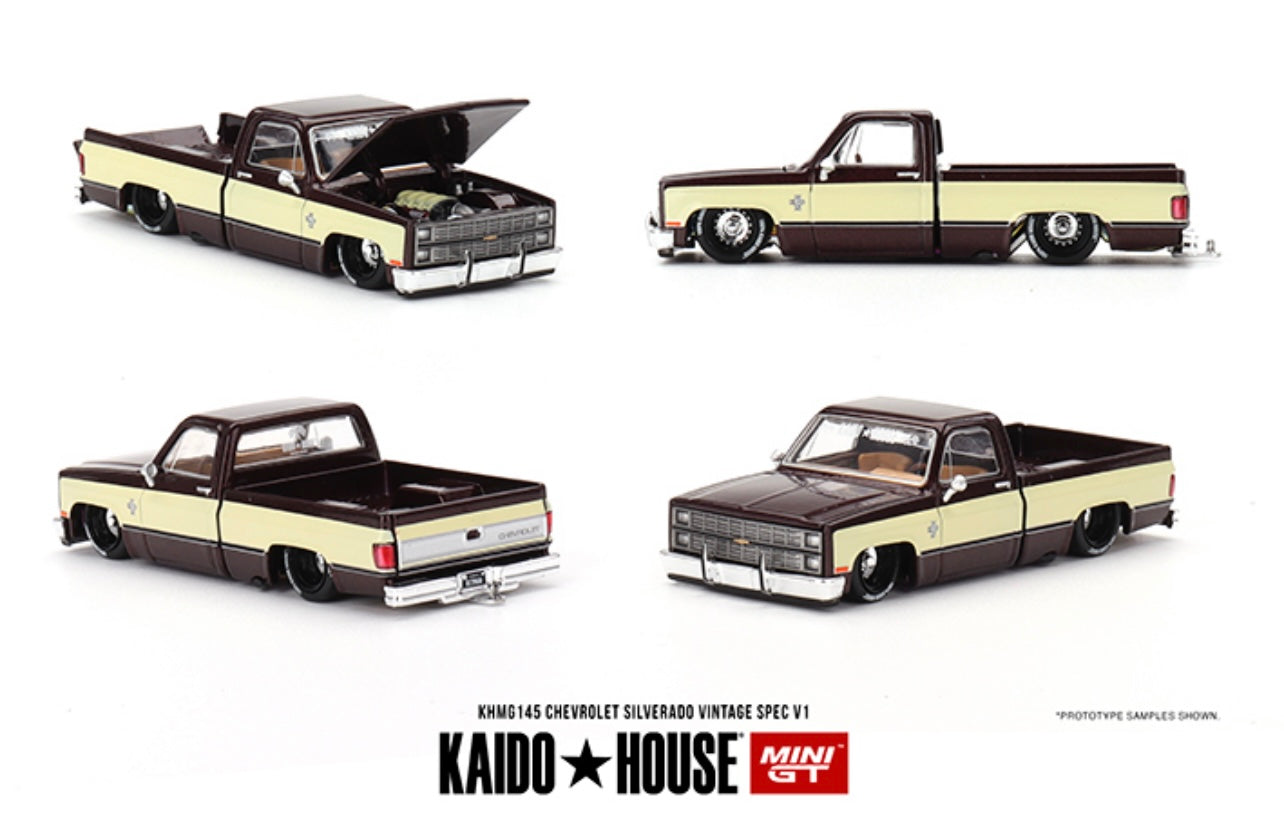 1:64 Chevrolet Silverado Vintage Spec V1 Kaido House 145 PRE-ORDER