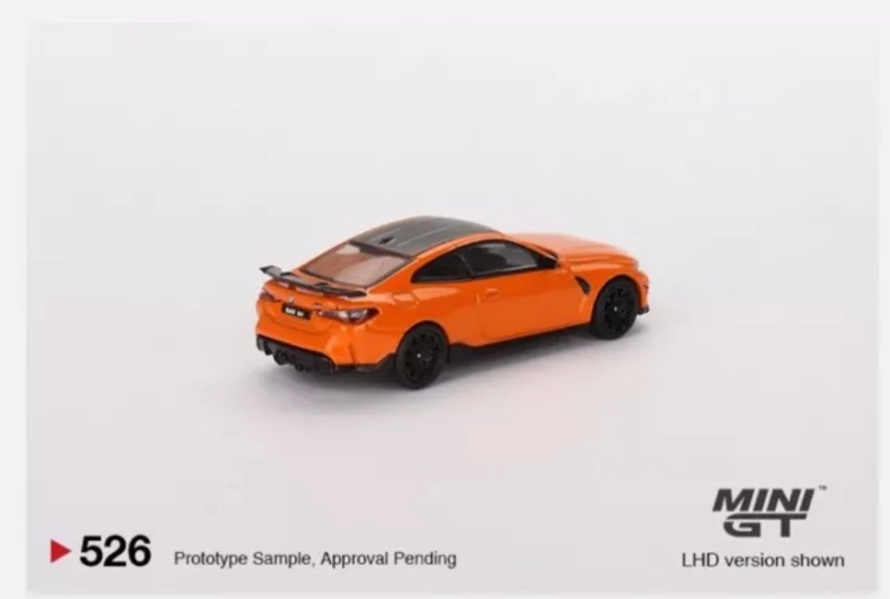 1:64 BMW M4 M-Performance Fire Orange Mini GT 526