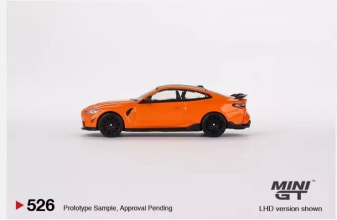 1:64 BMW M4 M-Performance Fire Orange Mini GT 526