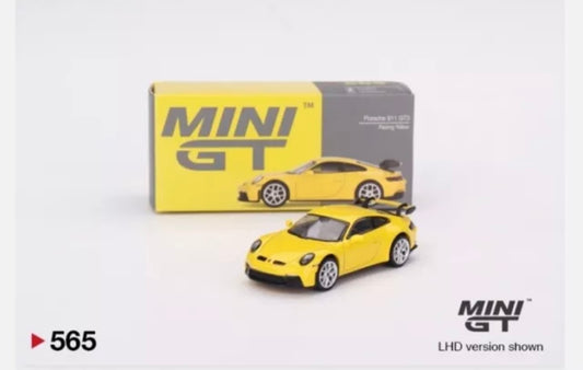 1:64 Porsche 911 GT3 Racing Yellow Mini GT 565