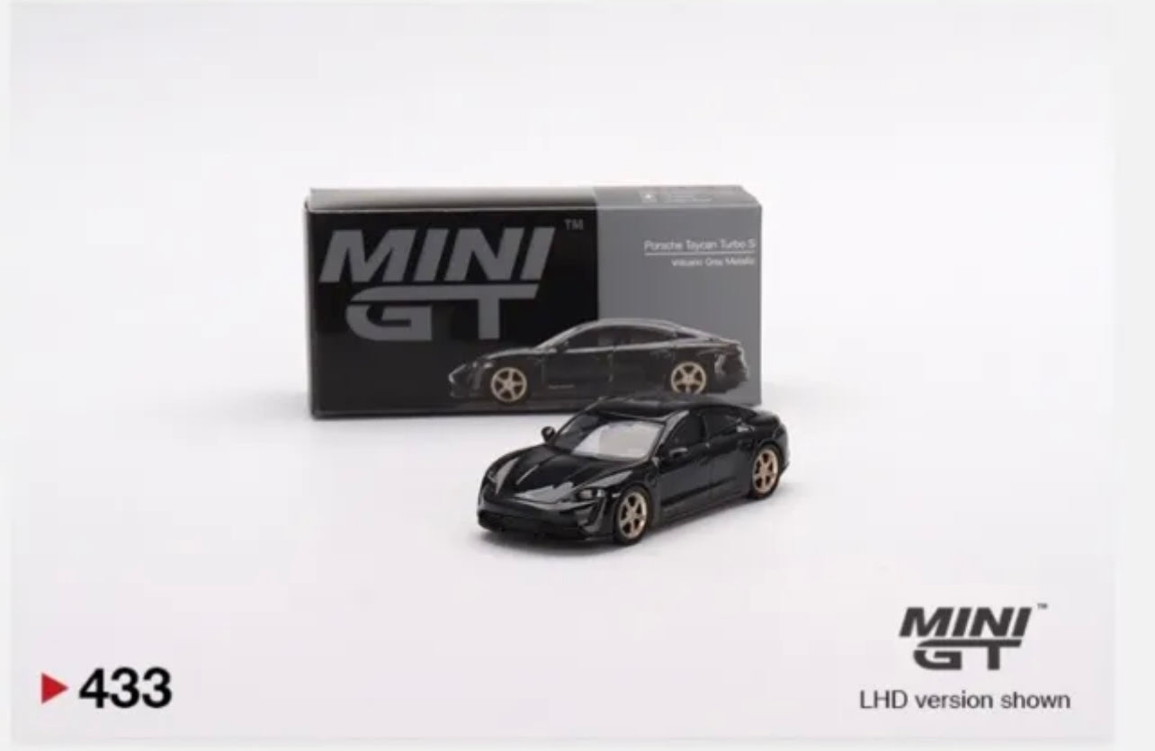 1:64 Porsche Taycan Turbo S Volcano Grey Metallic Mini GT 433