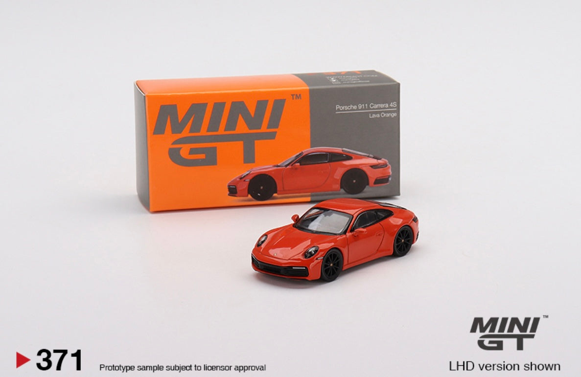 1:64 Porsche 911 (992) Carrera 4S Lava Orange Mini GT 371