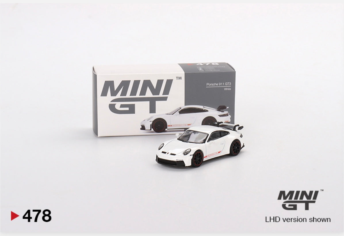 1:64 Porsche 911 (992) GT3 White Mini GT 478