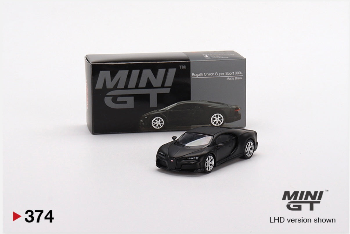 1:64 Bugatti Chiron Super Sport 300+ Matte Black Mini GT 374