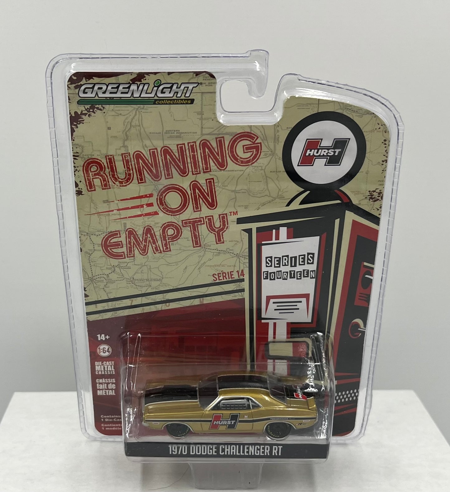 1:64 1970 Dodge Challenger RT Running on Empty Greenlight