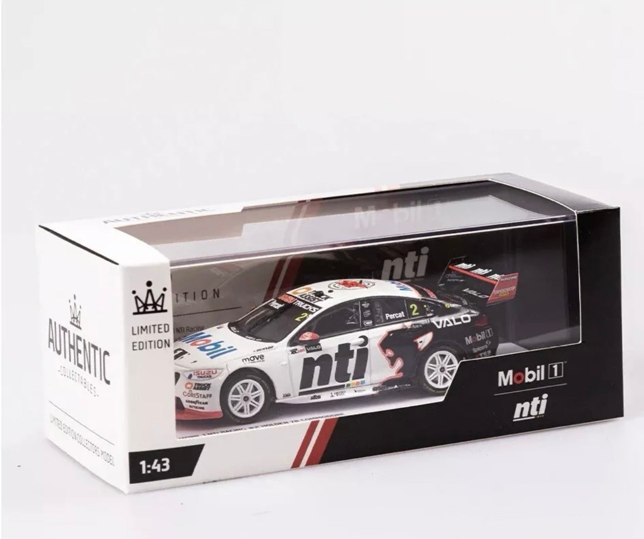 1:43 Nick Percat #2 2022 Valo Adelaide 500 Holden Tribute Livery Mobil 1 Racing Authentic Collectables