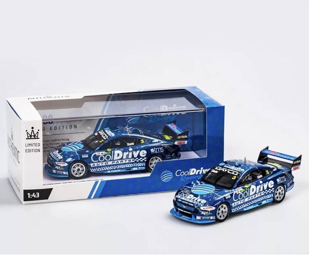 1:43 Tim Slade #3 2022 Darwin Indigenous Round Ford Mustang GT CoolDrive Racing Authentic Collectables