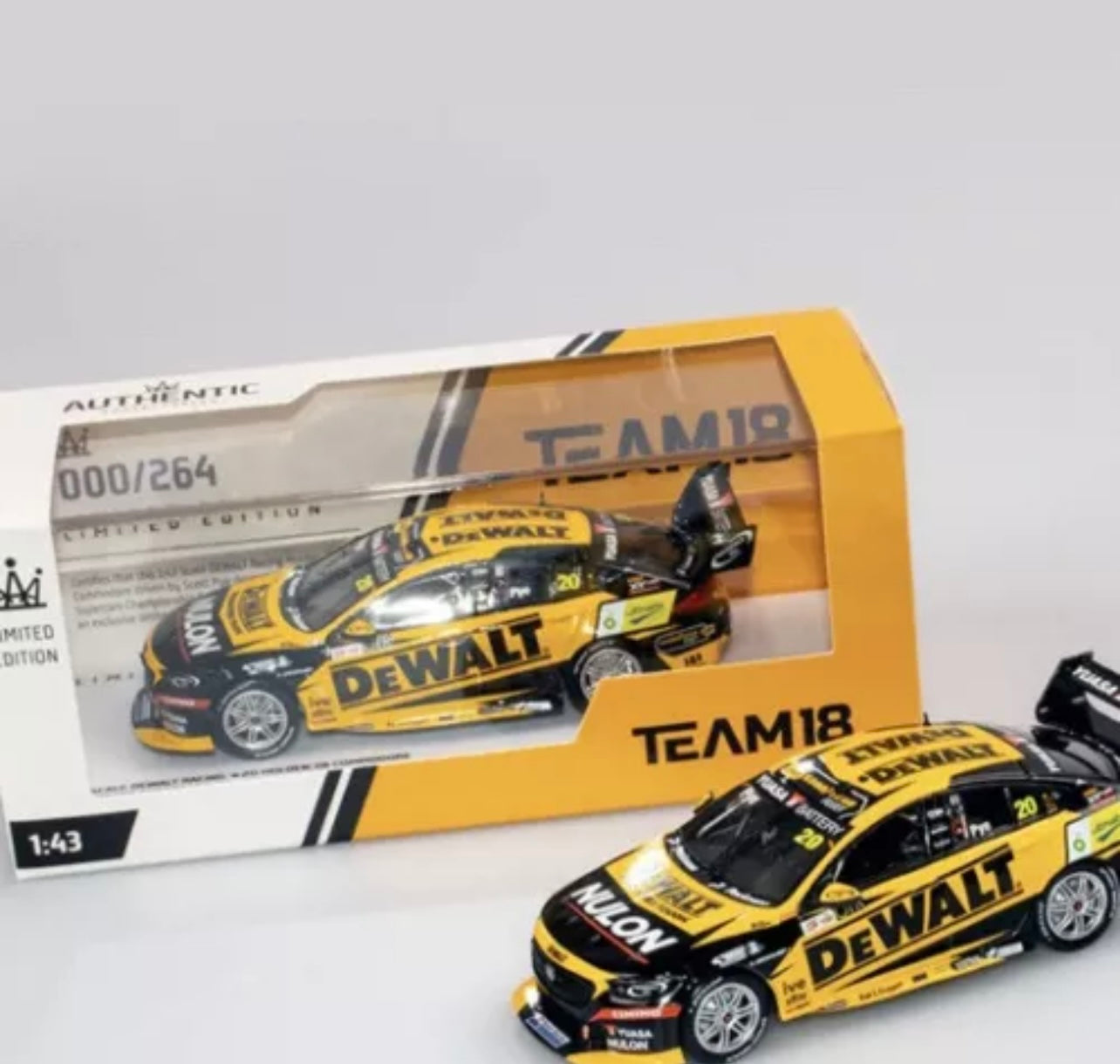 1:43 Scott Pye #20 2021 Supercars Championship Season Holden ZB Commodore Dewalt Racing Authentic Collectables