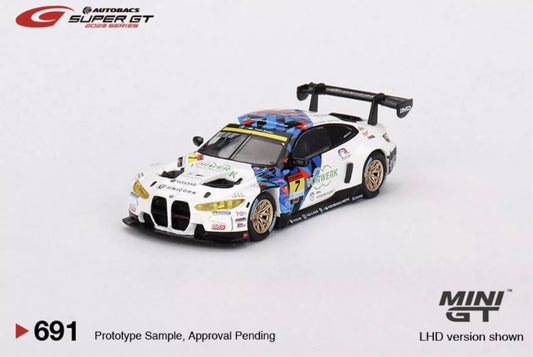 1:64 BMW M4 GT3 #7 BMW M Team Studie x CRS 2023 Super GT Series Mini GT 691