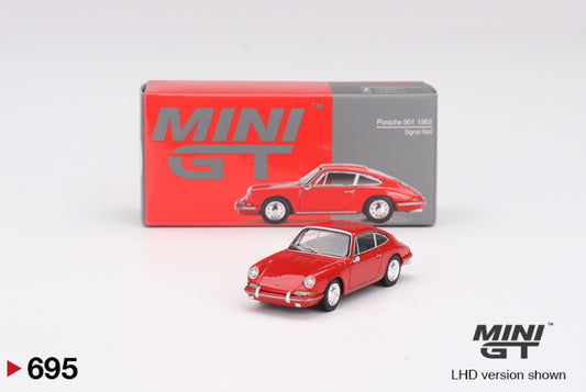 1:64 Porsche 901 1963 Signal Red Mini GT 695