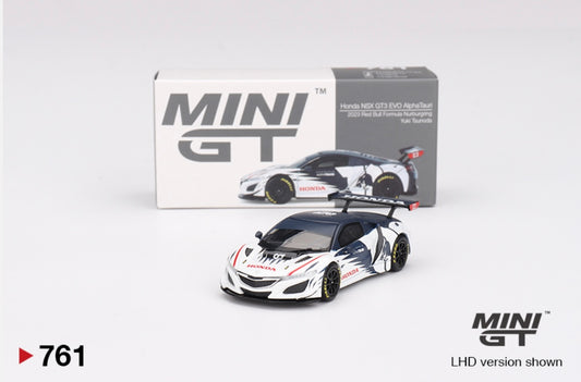 1:64 Honda NSX GT3 Evo AlphaTauri Yuki Tsunoda 2023 Red Bull Formula Nürburgring Mini GT 761