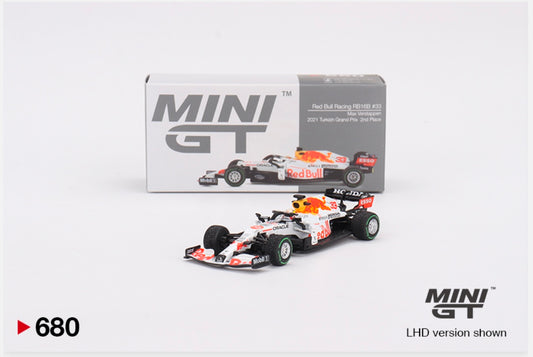 1:64 Max Verstappen #33 Red Bull Racing RB16B 2021 Turkish GP 2nd Place Mini GT 680