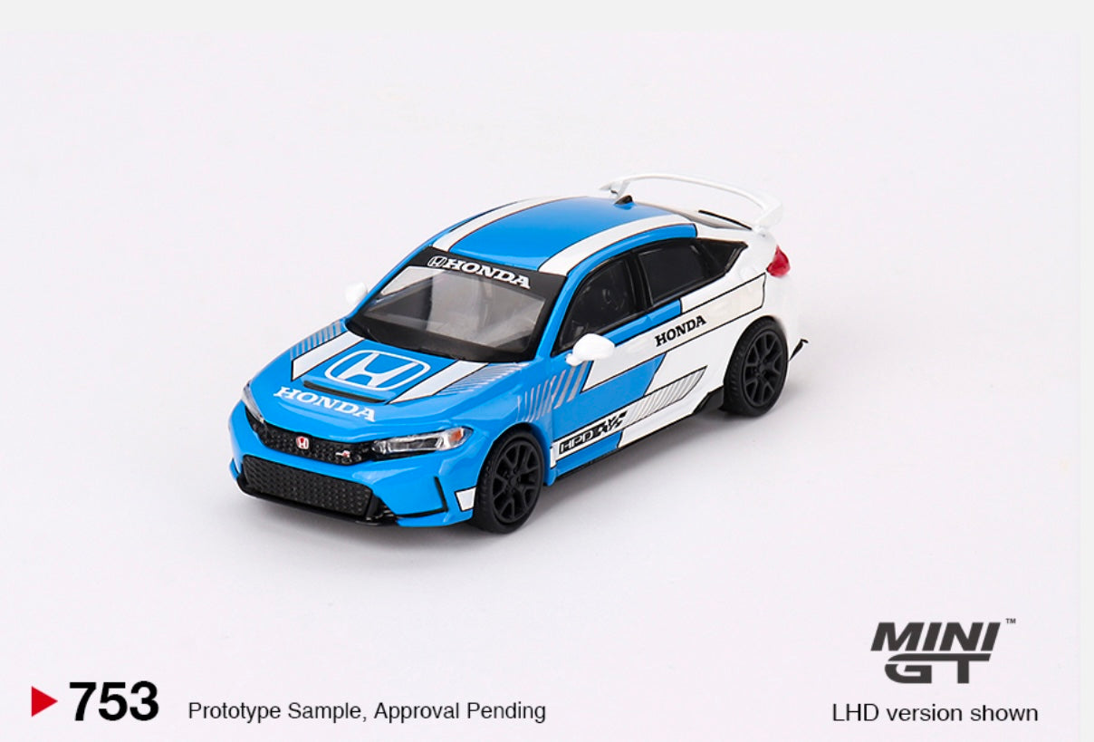 1:64 Honda Civic Type R #3 2023 Pace Car Blue Mini GT 753