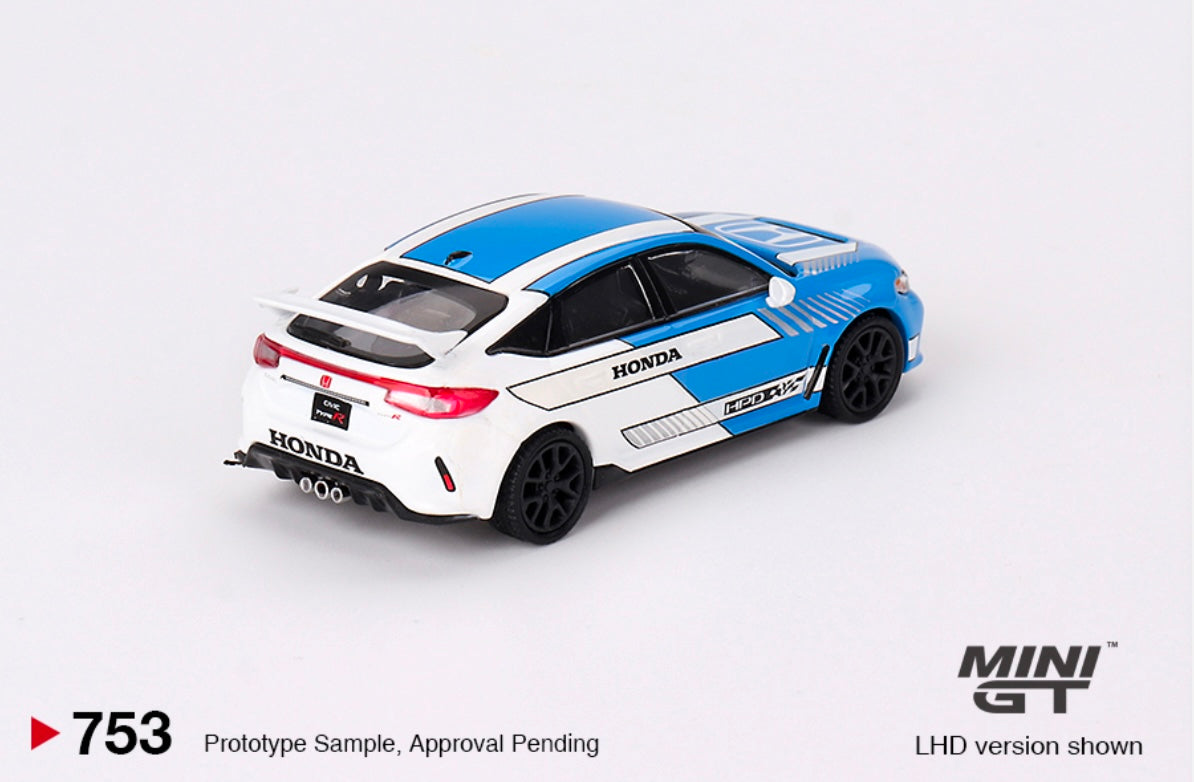 1:64 Honda Civic Type R #3 2023 Pace Car Blue Mini GT 753