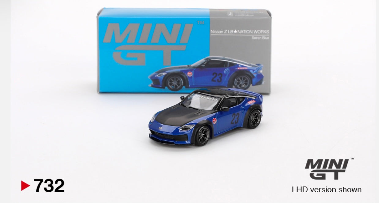 1:64 Nissan Z LB Nation Works Seiran Blue Mini GT 732