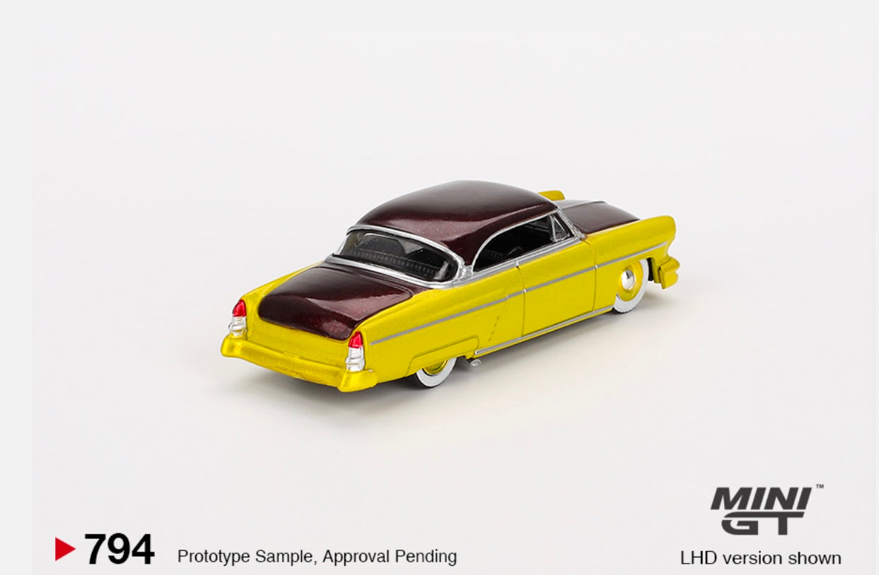 1:64 Lincoln Capri Hot Rod 1954 Lime Yellow Mini GT 794