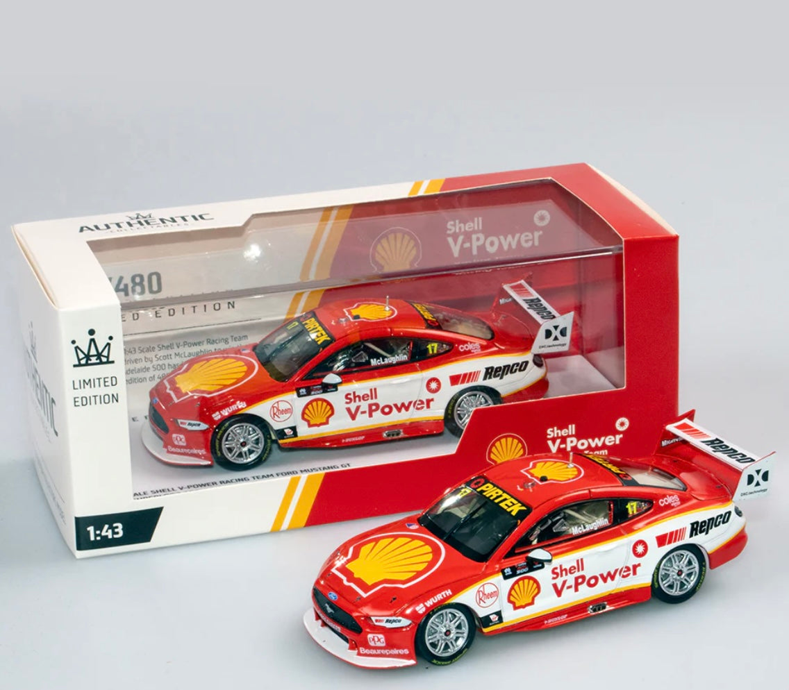 1:43 Scott McLaughlin #17 2020 Adelaide 500 Winner Shell V-Power Racing Team Ford Mustang Authentic Collectables