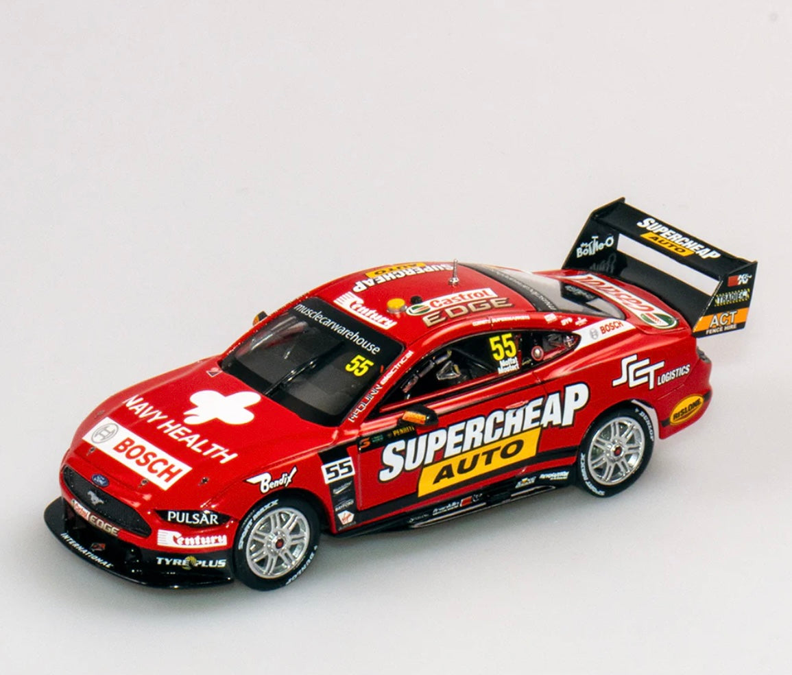 1:43 Chaz Mostert/James Moffat #55 2019 Sandown Retro Round Supercheap Auto Racing Ford Mustang Authentic Collectables